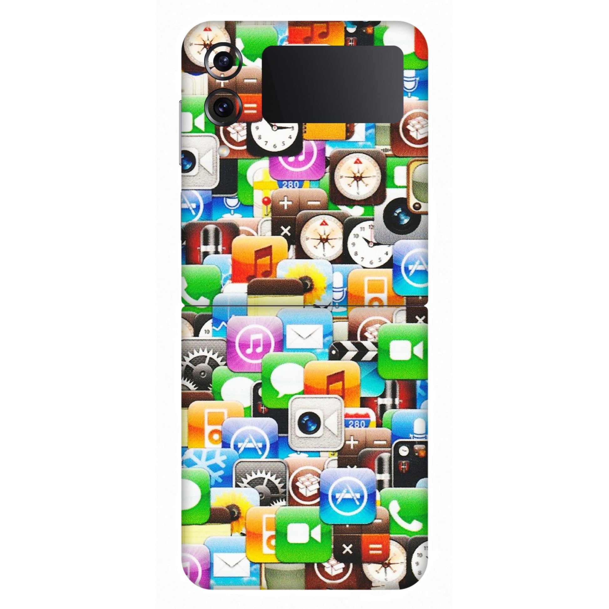Samsung M/F/Note/Flip and C Phone Skins (All Models) - All Apple Icons - Matte Finish (M-93) Samsung Galaxy Z Flip 4