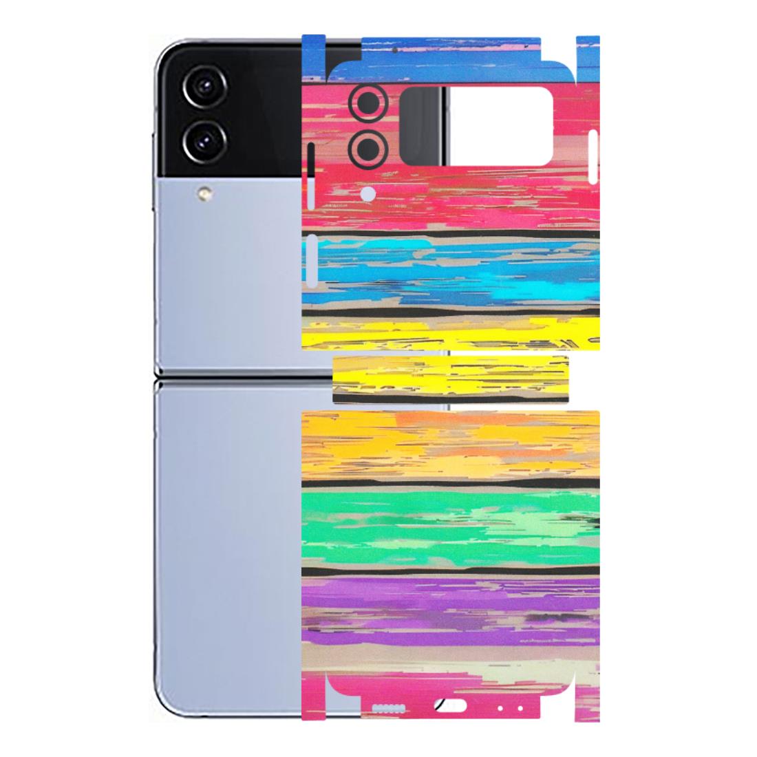 Samsung M/F/Note/Flip and C Phone Skins (All Models) - Multi Colour Wooden Wall - Matte Finish (M-96) Samsung Galaxy Z Flip 4