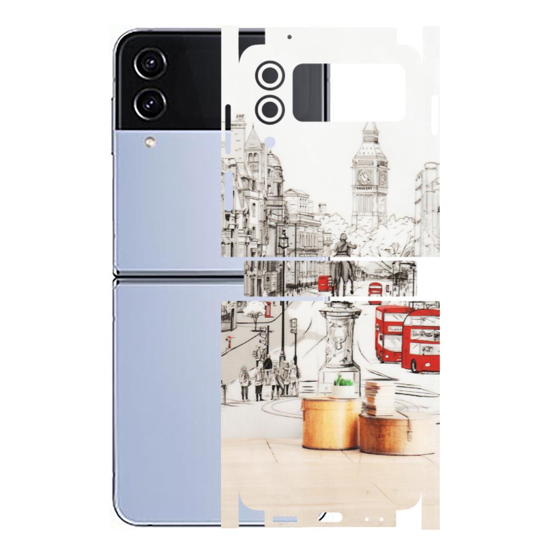 Samsung M/F/Note/Flip and C Phone Skins (All Models) - London Street - Transparent Finish (T-02) Samsung Galaxy Z Flip 4