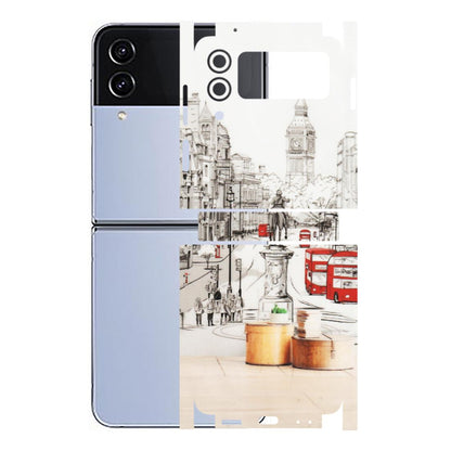 Samsung M/F/Note/Flip and C Phone Skins (All Models) - London Street - Transparent Finish (T-02) Samsung Galaxy Z Flip 4