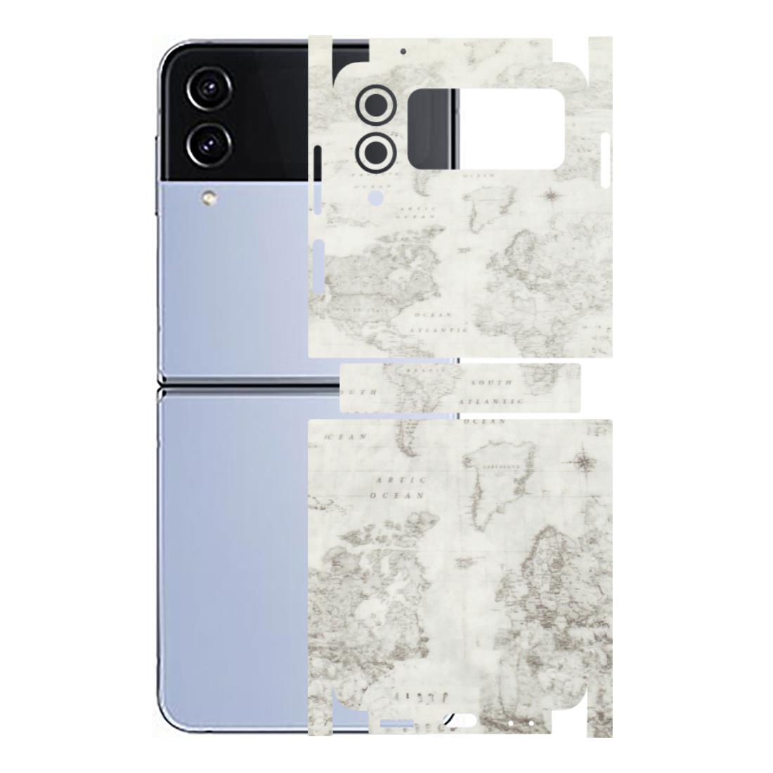 Samsung M/F/Note/Flip and C Phone Skins (All Models) - World Travel Map - Transparent Finish (T-04) Samsung Galaxy Z Flip 4