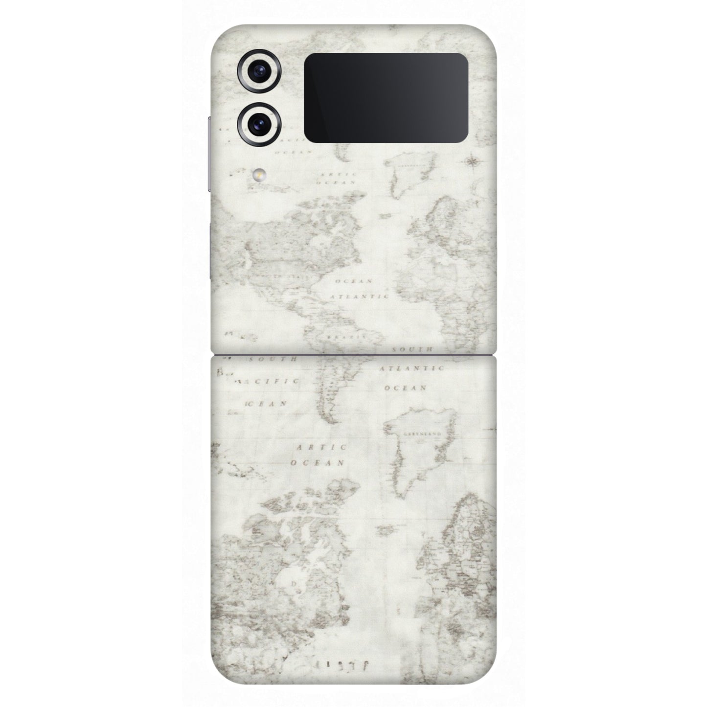 Samsung M/F/Note/Flip and C Phone Skins (All Models) - World Travel Map - Transparent Finish (T-04) Samsung Galaxy Z Flip 4