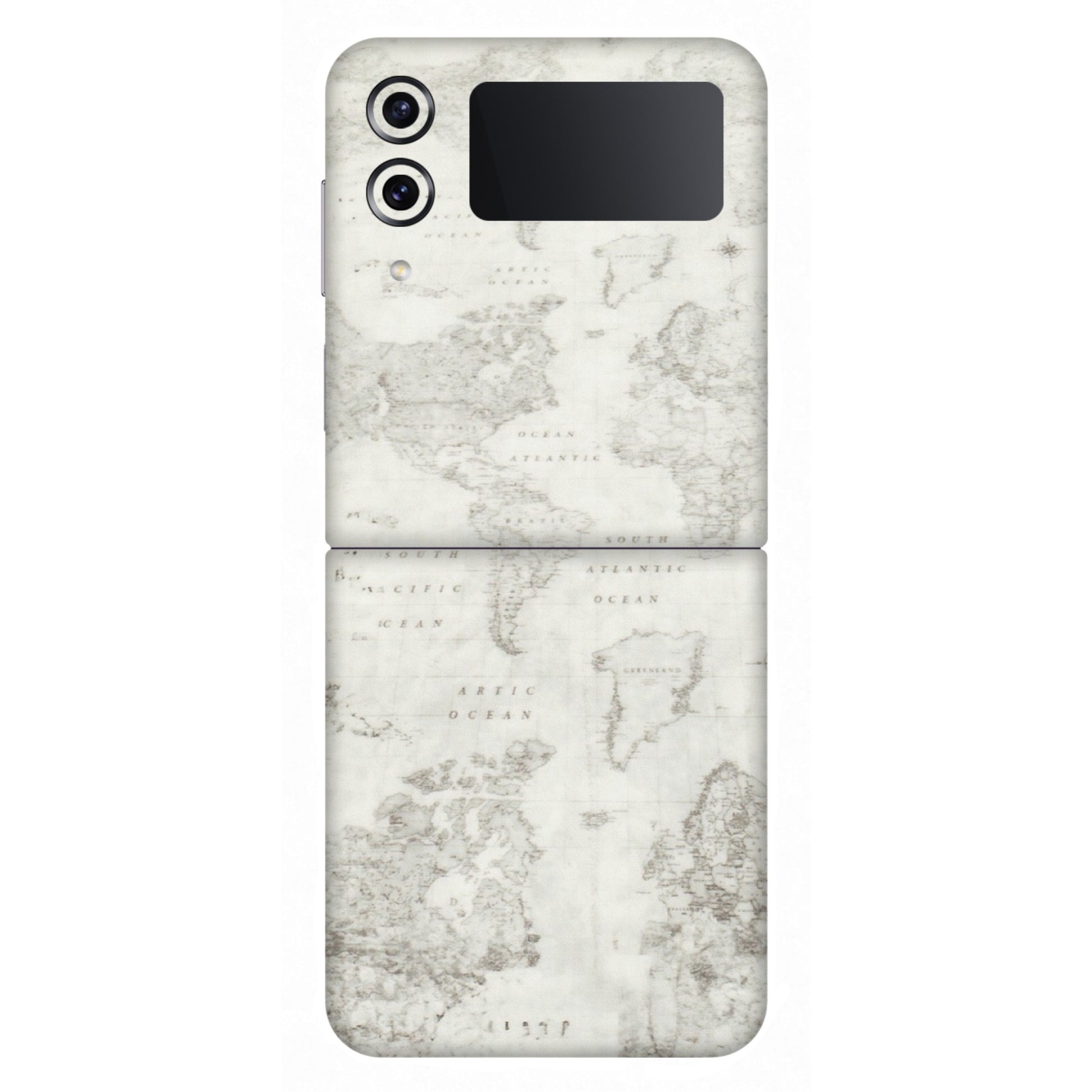 Samsung M/F/Note/Flip and C Phone Skins (All Models) - World Travel Map - Transparent Finish (T-04) Samsung Galaxy Z Flip 4