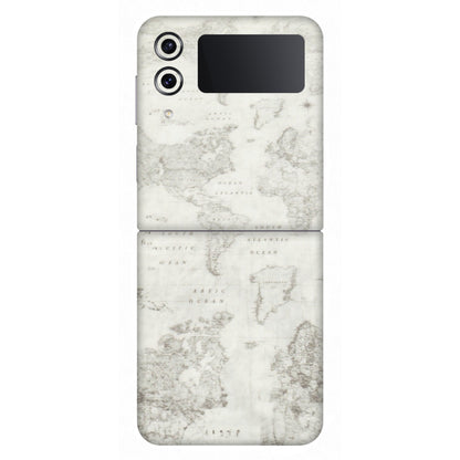 Samsung M/F/Note/Flip and C Phone Skins (All Models) - World Travel Map - Transparent Finish (T-04) Samsung Galaxy Z Flip 4