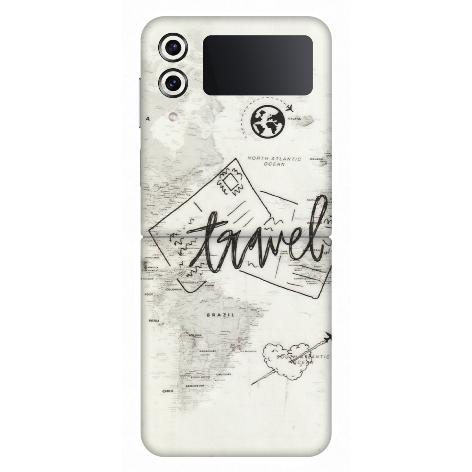 Samsung M/F/Note/Flip and C Phone Skins (All Models) - Travel Ticket - Transparent Finish (T-06) Samsung Galaxy Z Flip 4