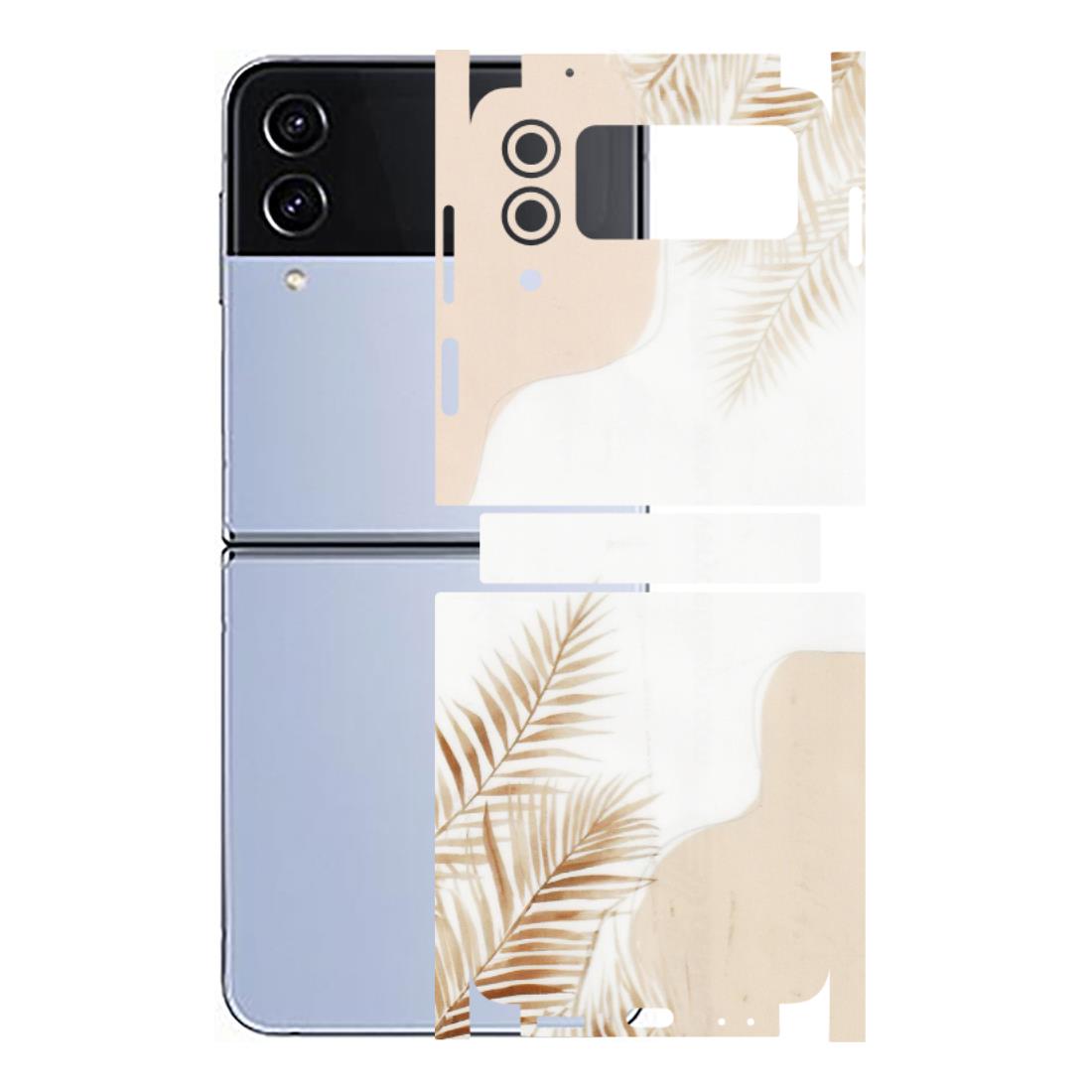 Samsung M/F/Note/Flip and C Phone Skins (All Models) - Gold Petals Abstract - Transparent Finish (T-08) Samsung Galaxy Z Flip 4
