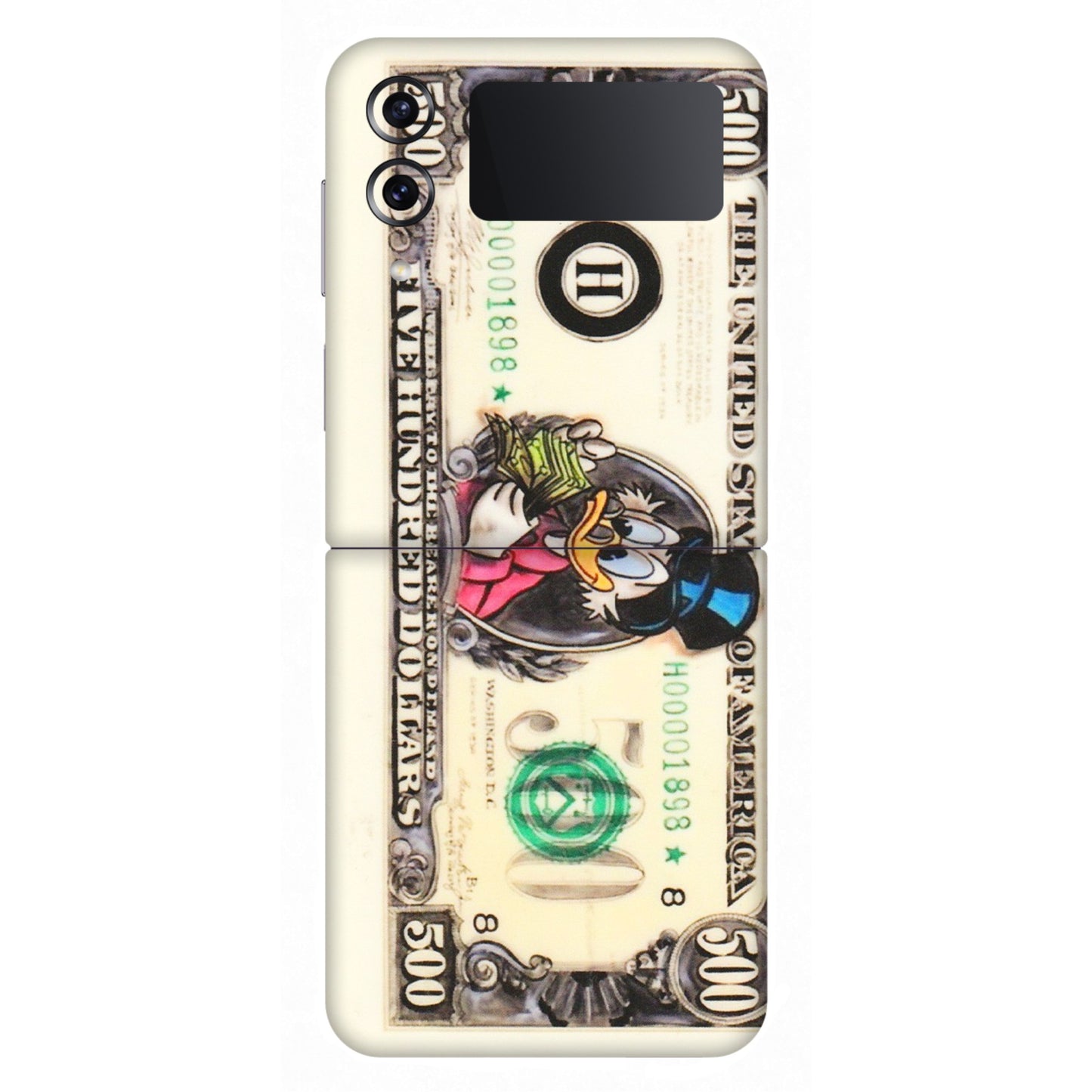 Samsung M/F/Note/Flip and C Phone Skins (All Models) - Five Hundred Dollar Duck - Transparent Finish (T-15) Samsung Galaxy Z Flip 4