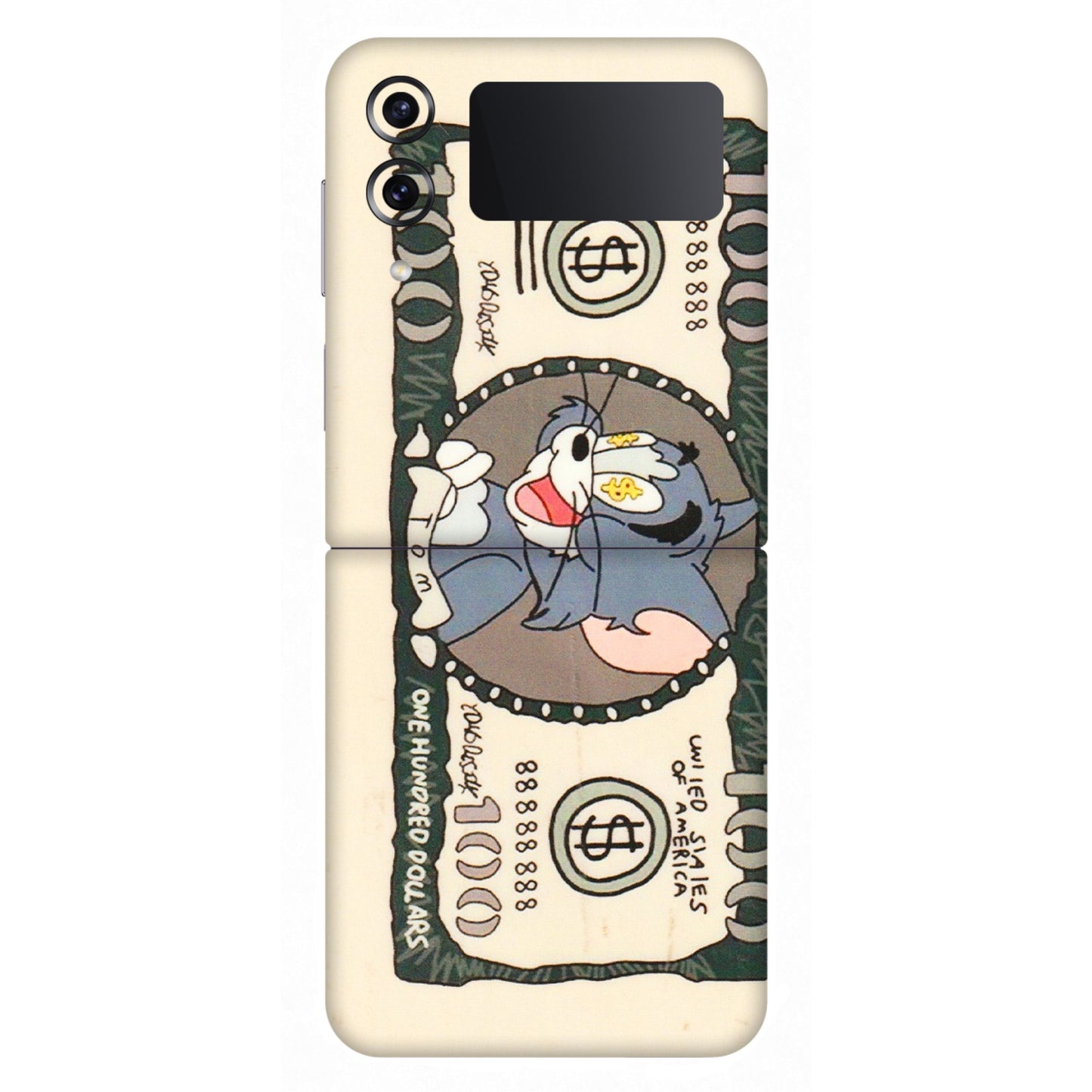 Samsung M/F/Note/Flip and C Phone Skins (All Models) - One Hundred Dollar Tom - Transparent Finish (T-16) Samsung Galaxy Z Flip 4