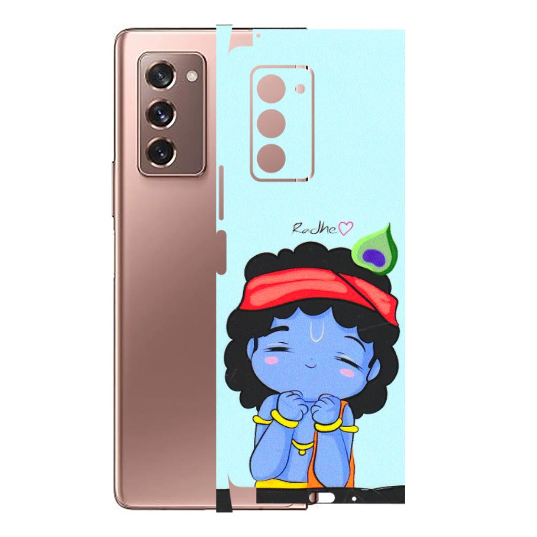 Samsung M/F/Note/Flip and C Phone Skins (All Models) - Radhe Radhe Cute Toon - 3D Embossed Finish (L-05) Samsung Galaxy Z Fold 2