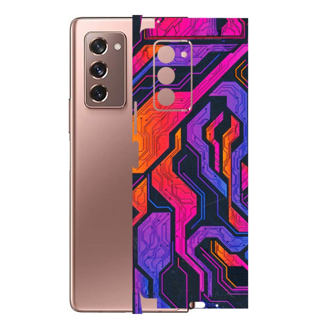 Samsung M/F/Note/Flip and C Phone Skins (All Models) - Tech Circuits Futuristic - 3D Embossed Finish (L-07) Samsung Galaxy Z Fold 2