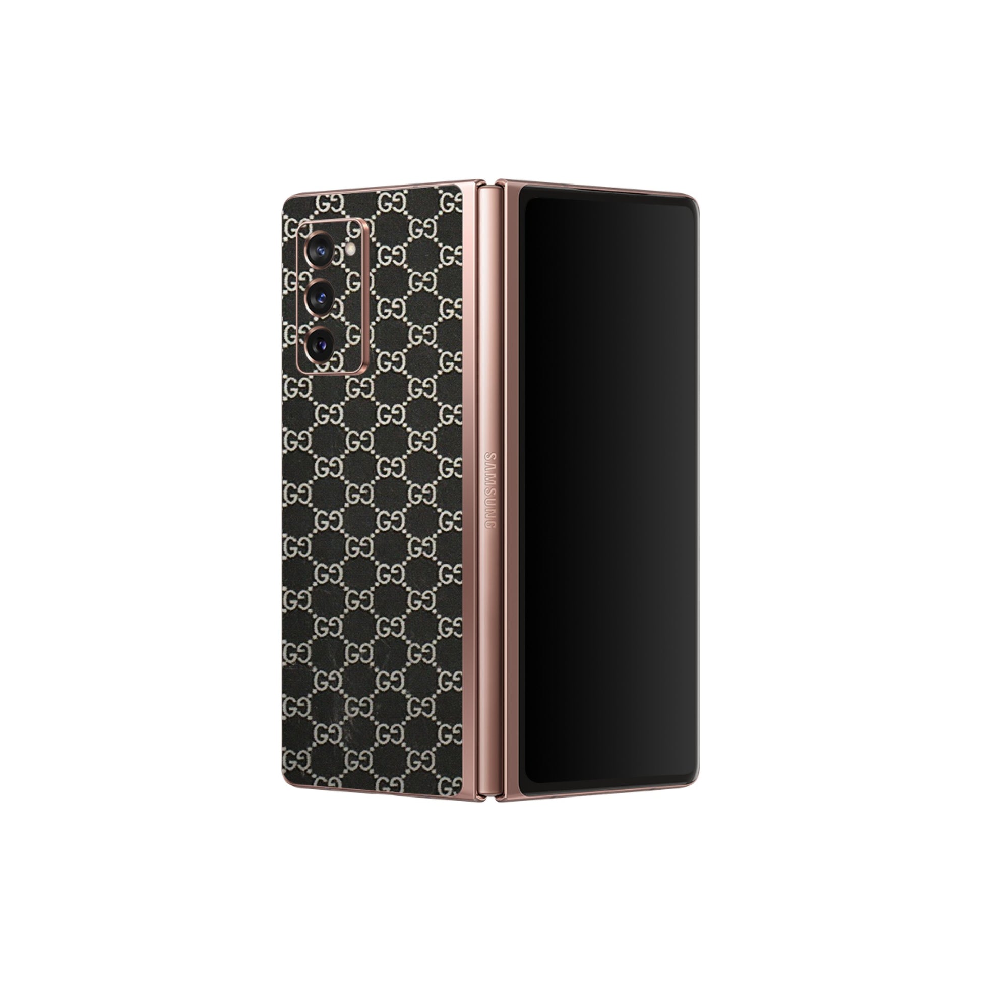 Samsung M/F/Note/Flip and C Phone Skins (All Models) - Black G Print - 3D Embossed Finish (L-109) Samsung Galaxy Z Fold 2