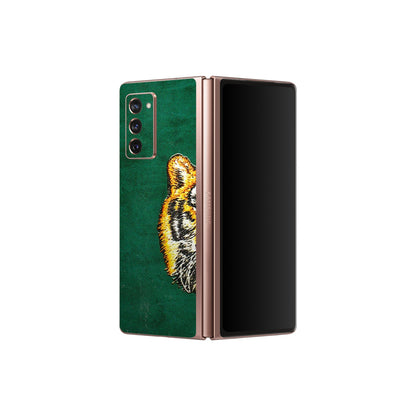 Samsung M/F/Note/Flip and C Phone Skins (All Models) - Leather Feel Tiger - 3D Embossed Finish (L-111) Samsung Galaxy Z Fold 2