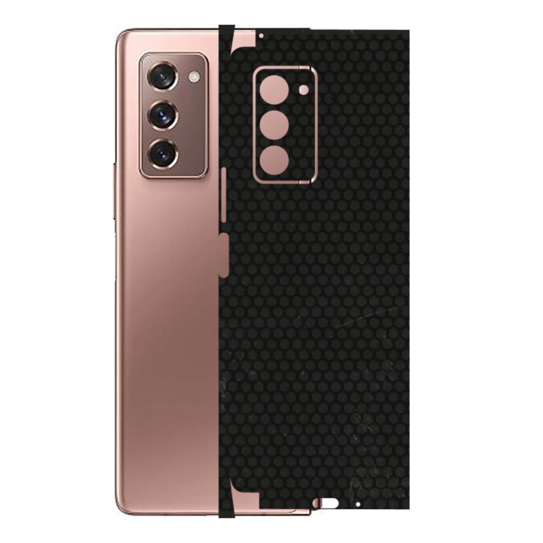 Samsung M/F/Note/Flip and C Phone Skins (All Models) - Black honeycomb - 3D Embossed Finish (L-114) Samsung Galaxy Z Fold 2