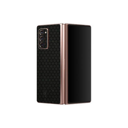 Samsung M/F/Note/Flip and C Phone Skins (All Models) - Black honeycomb - 3D Embossed Finish (L-114) Samsung Galaxy Z Fold 2