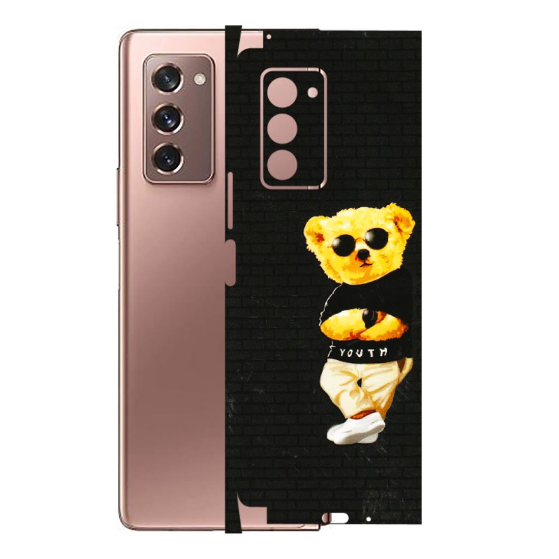 Samsung M/F/Note/Flip and C Phone Skins (All Models) - Classy Teddy Bear - 3D Embossed Finish (L-116) Samsung Galaxy Z Fold 2