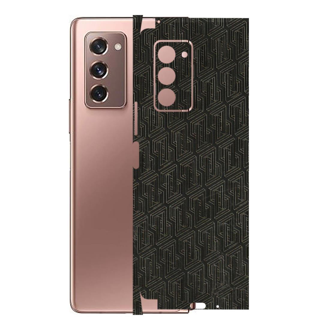Samsung M/F/Note/Flip and C Phone Skins (All Models) - Black Abstract Pattern - 3D Embossed Finish (L-117) Samsung Galaxy Z Fold 2