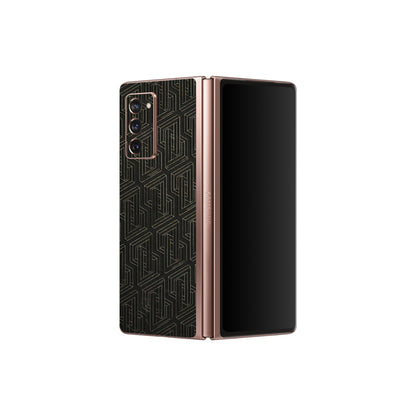 Samsung M/F/Note/Flip and C Phone Skins (All Models) - Black Abstract Pattern - 3D Embossed Finish (L-117) Samsung Galaxy Z Fold 2