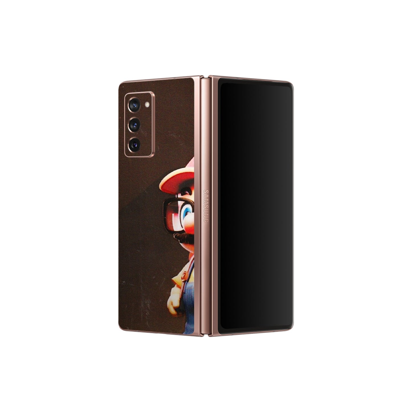 Samsung M/F/Note/Flip and C Phone Skins (All Models) - Little Mario - 3D Embossed Finish (L-119) Samsung Galaxy Z Fold 2