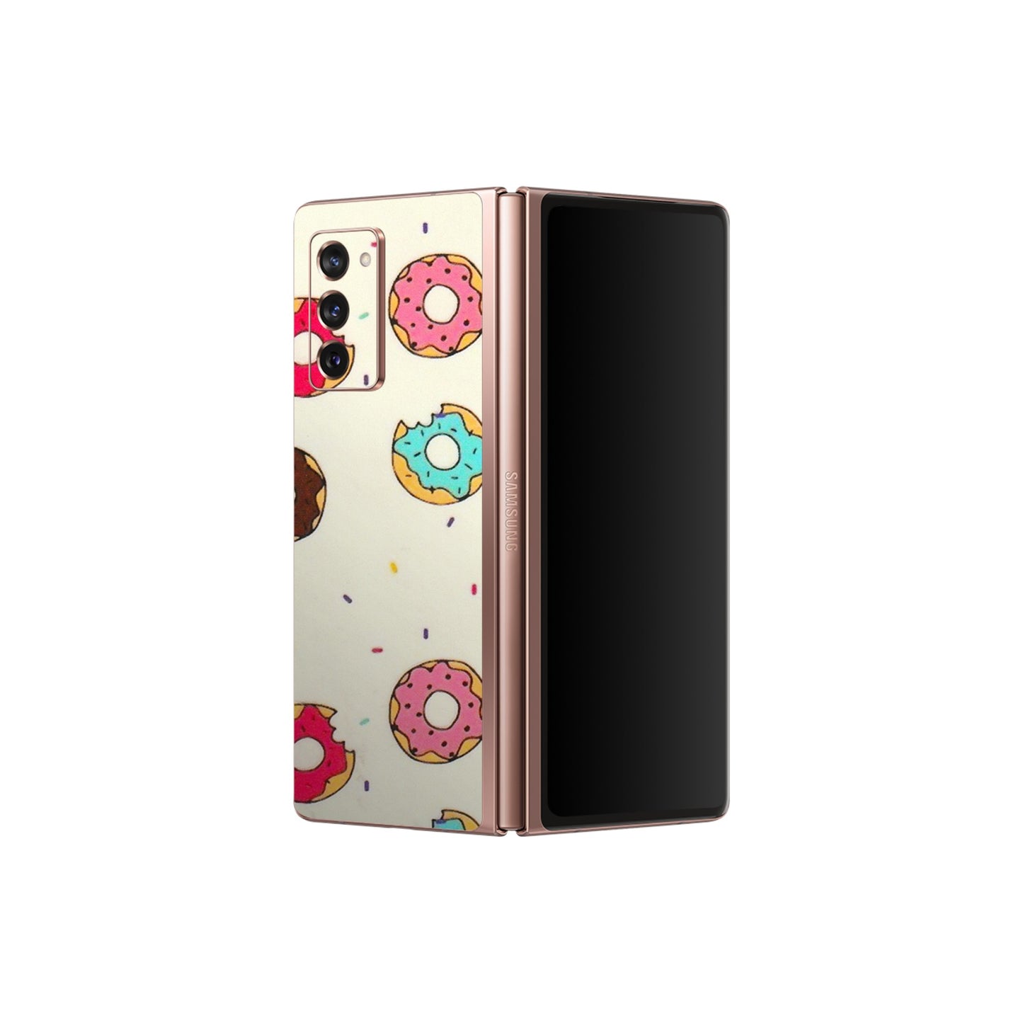 Samsung M/F/Note/Flip and C Phone Skins (All Models) - Mini Donuts Doodle Art - 3D Embossed Finish (L-122) Samsung Galaxy Z Fold 2