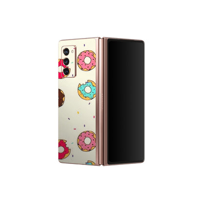 Samsung M/F/Note/Flip and C Phone Skins (All Models) - Mini Donuts Doodle Art - 3D Embossed Finish (L-122) Samsung Galaxy Z Fold 2