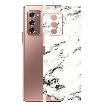 Samsung M/F/Note/Flip and C Phone Skins (All Models) - Black and White Marble Texture - 3D Embossed Finish (L-124) Samsung Galaxy Z Fold 2
