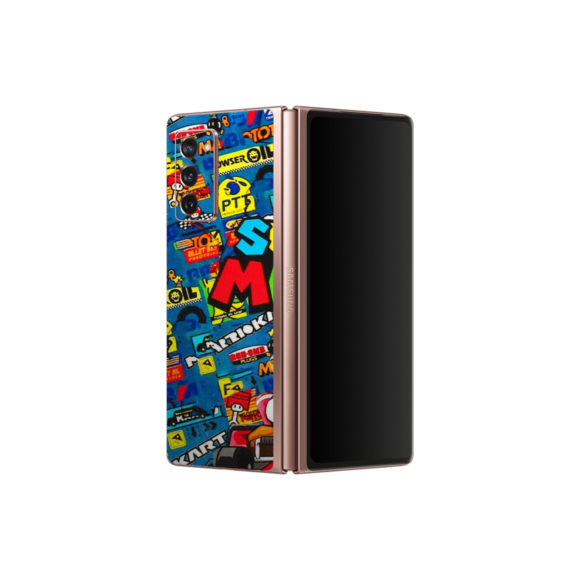 Samsung M/F/Note/Flip and C Phone Skins (All Models) - Super Mario Kart - 3D Embossed Finish (L-140) Samsung Galaxy Z Fold 2