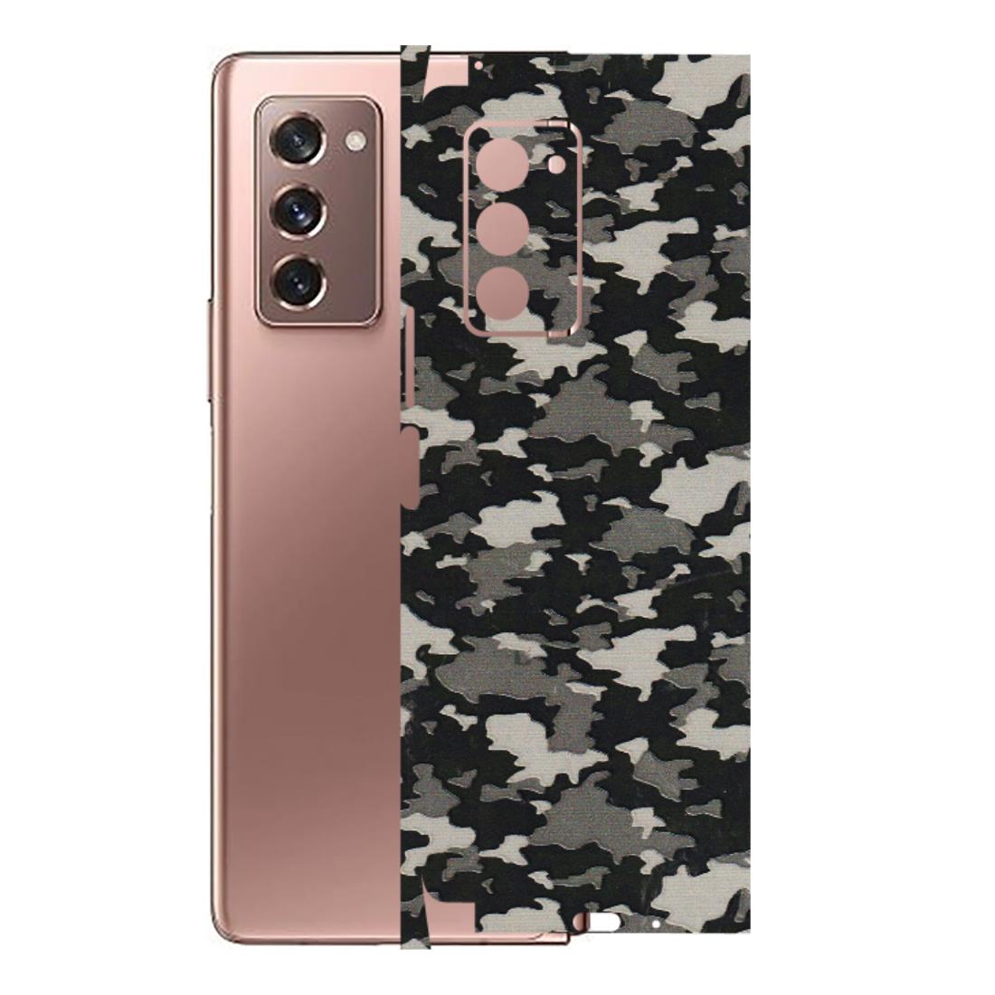 Samsung M/F/Note/Flip and C Phone Skins (All Models) - Black/Grey Camoflaunge - 3D Embossed Finish (L-142) Samsung Galaxy Z Fold 2
