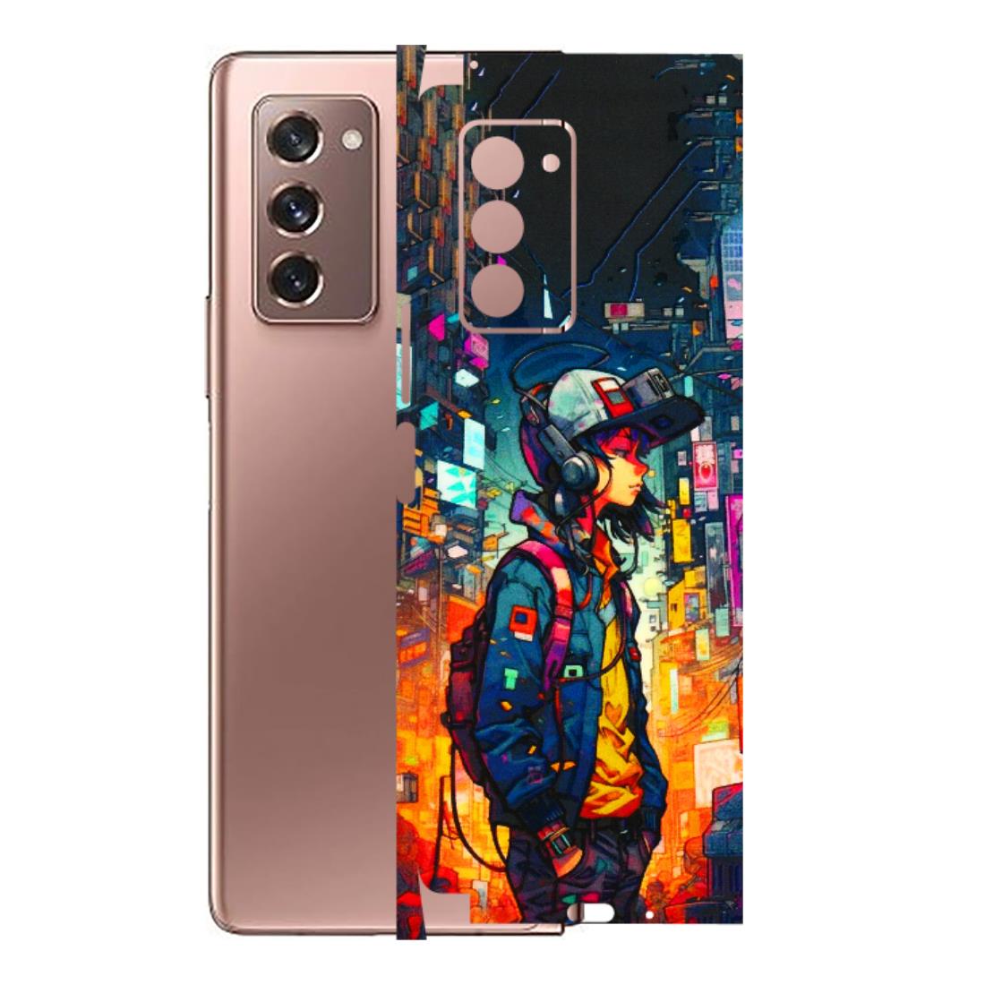 Samsung M/F/Note/Flip and C Phone Skins (All Models) - Street Anime Guy - 3D Embossed Finish (L-158) Samsung Galaxy Z Fold 2