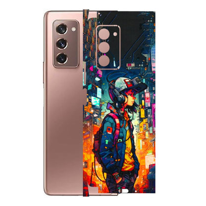 Samsung M/F/Note/Flip and C Phone Skins (All Models) - Street Anime Guy - 3D Embossed Finish (L-158) Samsung Galaxy Z Fold 2