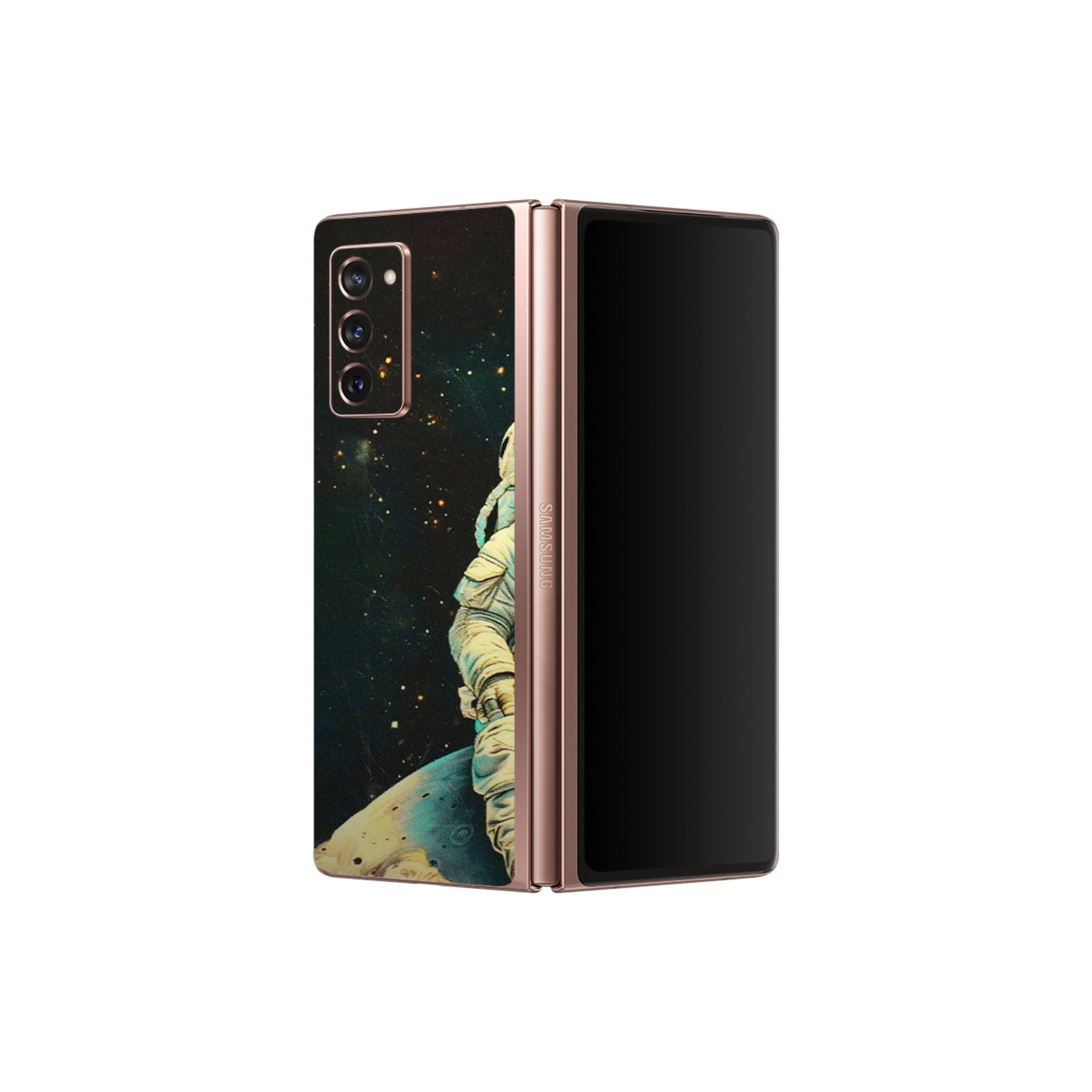 Samsung M/F/Note/Flip and C Phone Skins (All Models) - Astronaut in Space - 3D Embossed Finish (L-16) Samsung Galaxy Z Fold 2