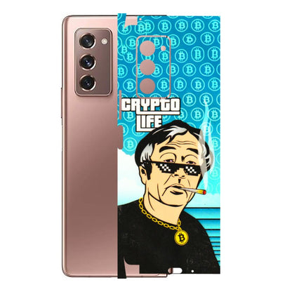 Samsung M/F/Note/Flip and C Phone Skins (All Models) - Crypto Thug Life - 3D Embossed Finish (L-179) Samsung Galaxy Z Fold 2
