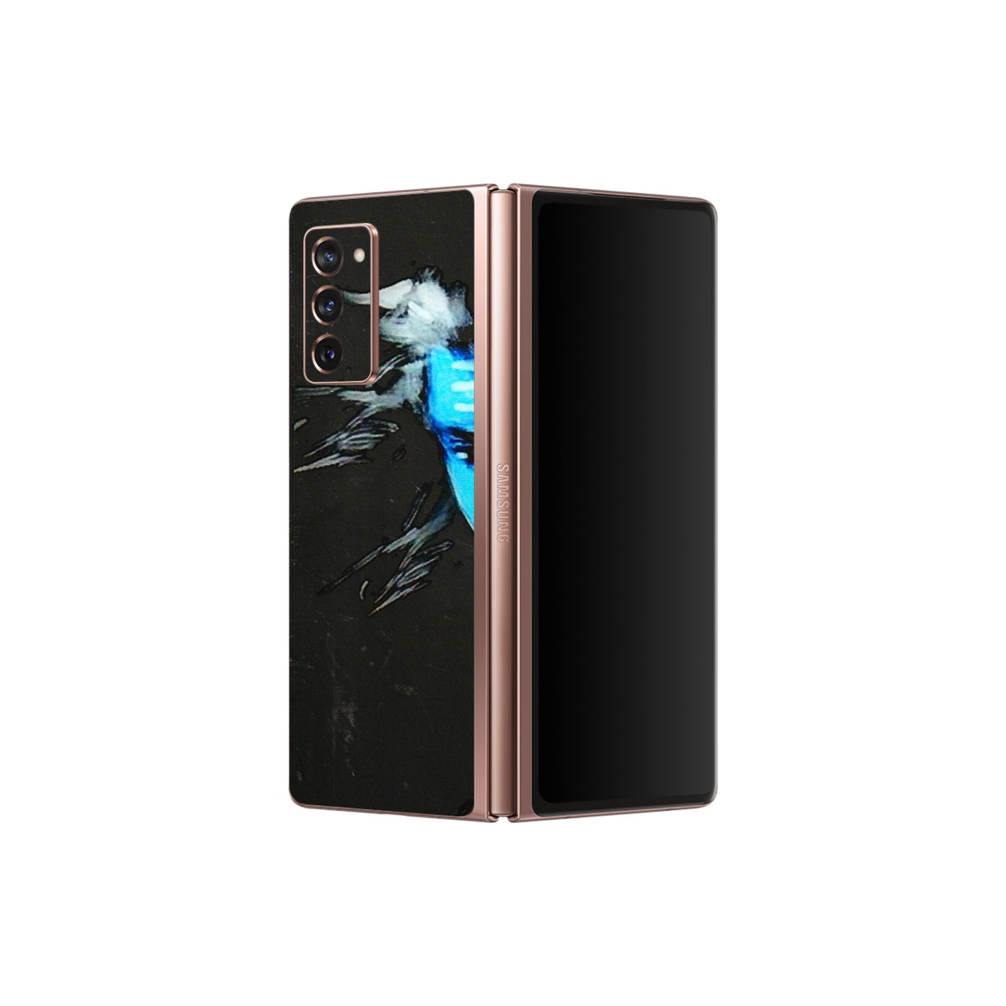 Samsung M/F/Note/Flip and C Phone Skins (All Models) - Har Har Mahadev Blue/Black - 3D Embossed Finish (L-185) Samsung Galaxy Z Fold 2