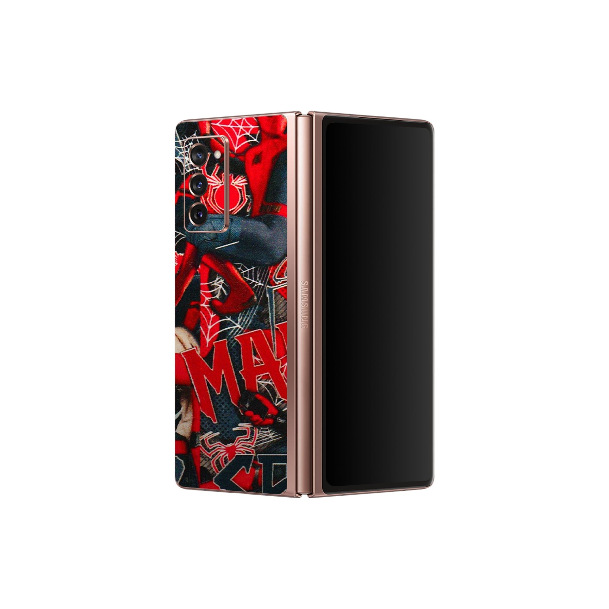 Samsung M/F/Note/Flip and C Phone Skins (All Models) - SpiderMan Cool - 3D Embossed Finish (L-188) Samsung Galaxy Z Fold 2