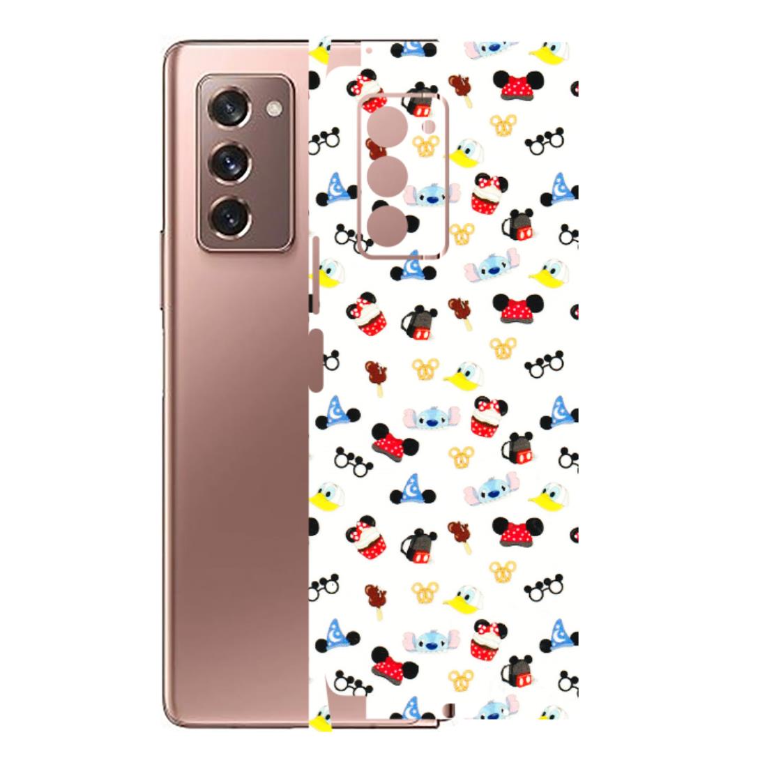Samsung M/F/Note/Flip and C Phone Skins (All Models) - Minnie Mouse & Donald Doodles s - 3D Embossed Finish (L-194) Samsung Galaxy Z Fold 2