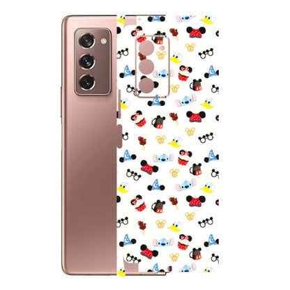 Samsung M/F/Note/Flip and C Phone Skins (All Models) - Minnie Mouse & Donald Doodles s - 3D Embossed Finish (L-194) Samsung Galaxy Z Fold 2