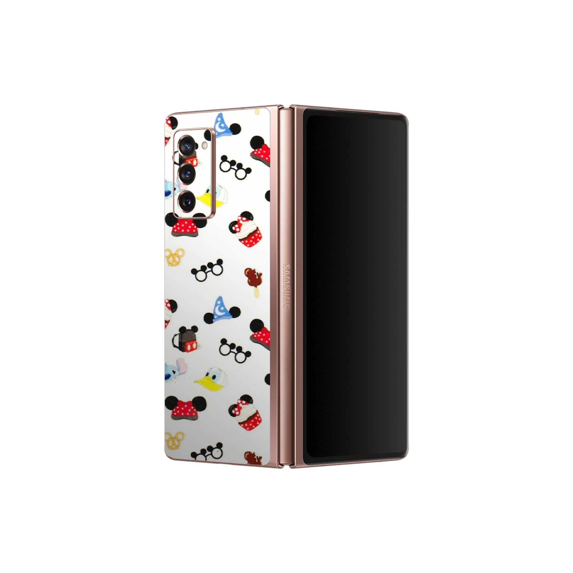 Samsung M/F/Note/Flip and C Phone Skins (All Models) - Minnie Mouse & Donald Doodles s - 3D Embossed Finish (L-194) Samsung Galaxy Z Fold 2