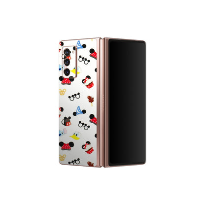 Samsung M/F/Note/Flip and C Phone Skins (All Models) - Minnie Mouse & Donald Doodles s - 3D Embossed Finish (L-194) Samsung Galaxy Z Fold 2