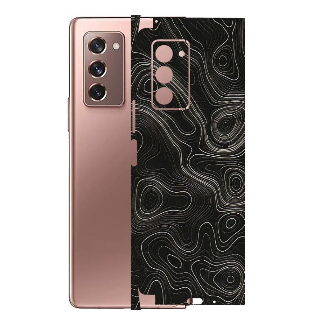 Samsung M/F/Note/Flip and C Phone Skins (All Models) - Black Swirl - 3D Embossed Finish (L-196) Samsung Galaxy Z Fold 2