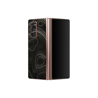 Samsung M/F/Note/Flip and C Phone Skins (All Models) - Black Swirl - 3D Embossed Finish (L-196) Samsung Galaxy Z Fold 2