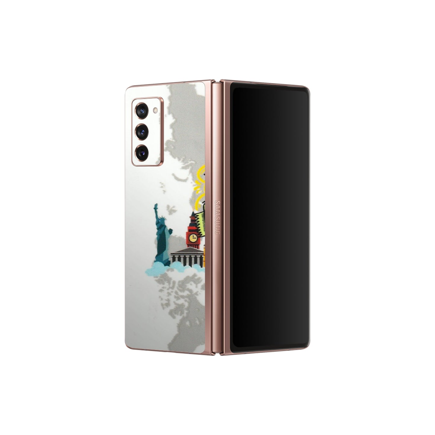 Samsung M/F/Note/Flip and C Phone Skins (All Models) - Travel Therapy - 3D Embossed Finish (L-199) Samsung Galaxy Z Fold 2
