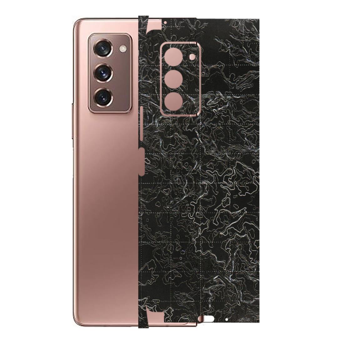Samsung M/F/Note/Flip and C Phone Skins (All Models) - Black map Texture - 3D Embossed Finish (L-201) Samsung Galaxy Z Fold 2