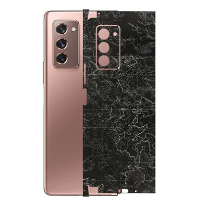 Samsung M/F/Note/Flip and C Phone Skins (All Models) - Black map Texture - 3D Embossed Finish (L-201) Samsung Galaxy Z Fold 2