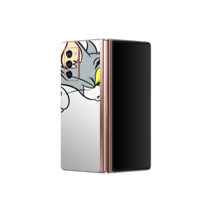 Samsung M/F/Note/Flip and C Phone Skins (All Models) - Cute Tom And Jerry - 3D Embossed Finish (L-220) Samsung Galaxy Z Fold 2