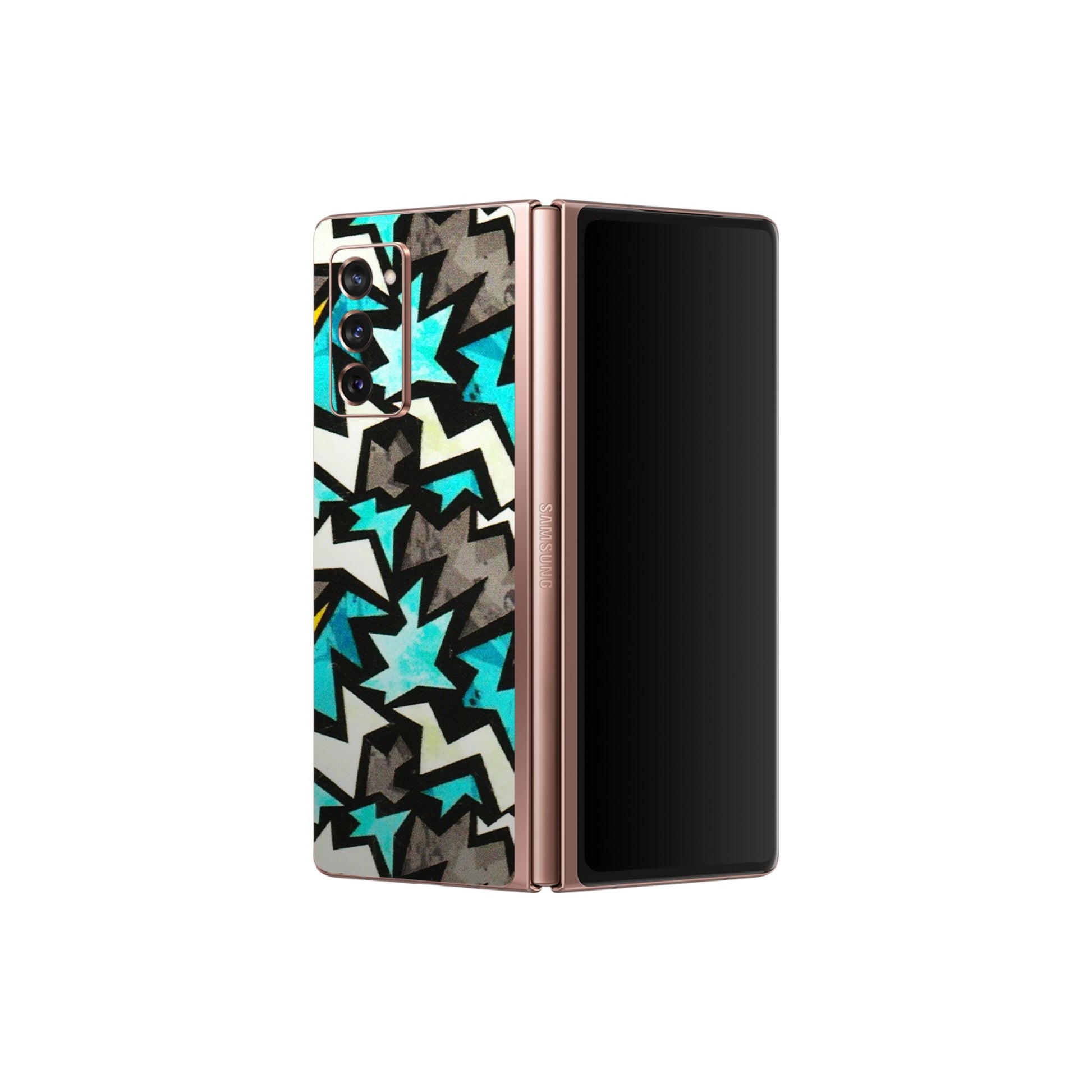 Samsung M/F/Note/Flip and C Phone Skins (All Models) - Funky Zig Zag - 3D Embossed Finish (L-223) Samsung Galaxy Z Fold 2