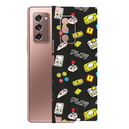 Samsung M/F/Note/Flip and C Phone Skins (All Models) - Gaming Doodles - 3D Embossed Finish (L-224) Samsung Galaxy Z Fold 2