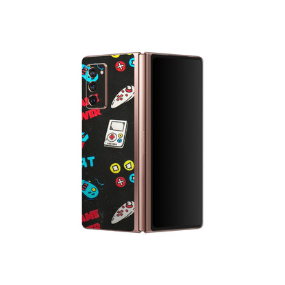 Samsung M/F/Note/Flip and C Phone Skins (All Models) - Gaming Doodles - 3D Embossed Finish (L-224) Samsung Galaxy Z Fold 2