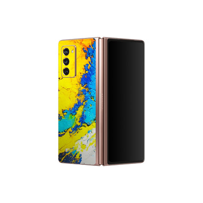 Samsung M/F/Note/Flip and C Phone Skins (All Models) - Acrylic Paint Spill - 3D Embossed Finish (L-229) Samsung Galaxy Z Fold 2