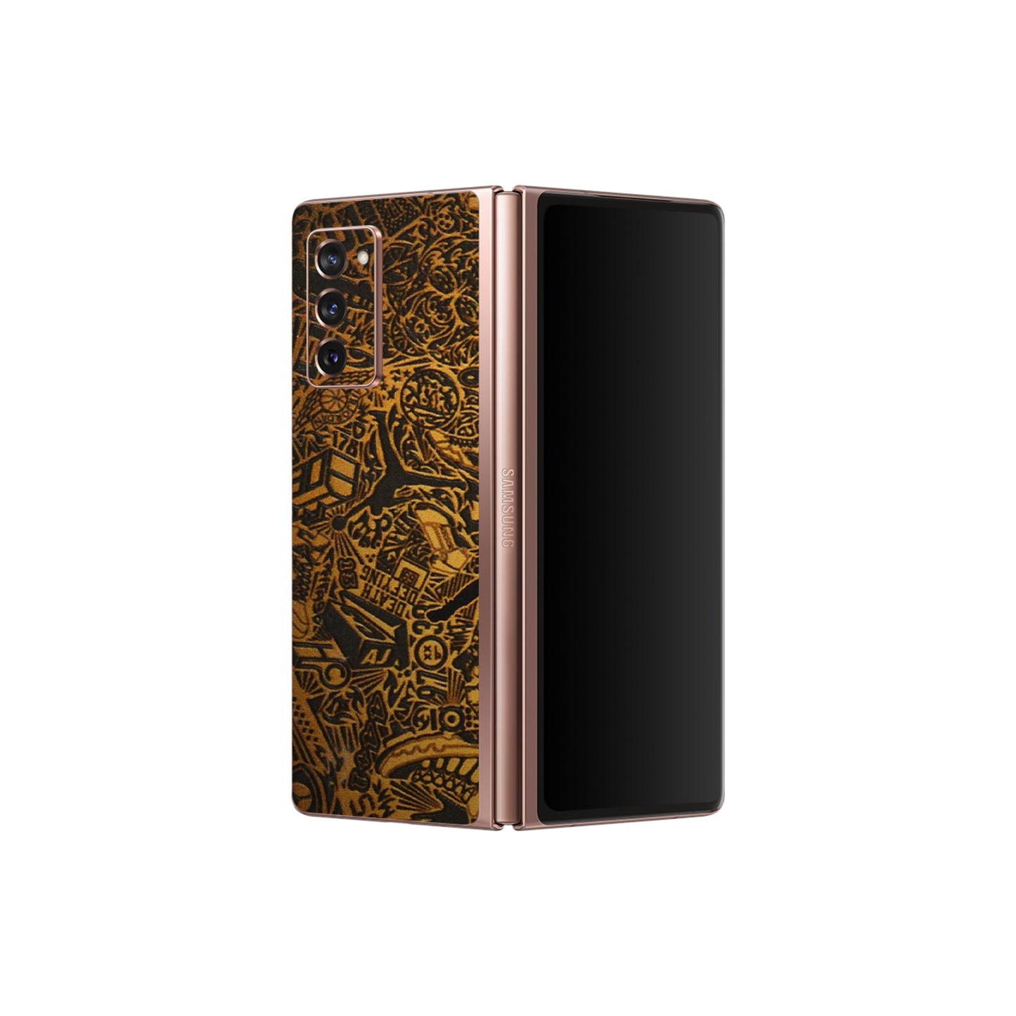 Samsung M/F/Note/Flip and C Phone Skins (All Models) - Premium Gold Basketball Player - 3D Embossed Finish (L-236) Samsung Galaxy Z Fold 2
