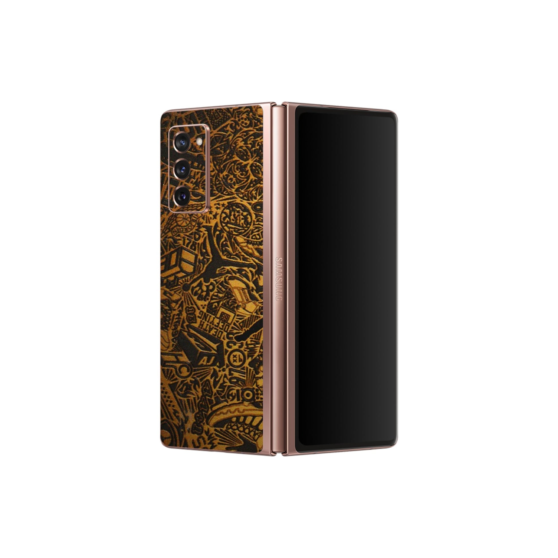 Samsung M/F/Note/Flip and C Phone Skins (All Models) - Premium Gold Basketball Player - 3D Embossed Finish (L-236) Samsung Galaxy Z Fold 2
