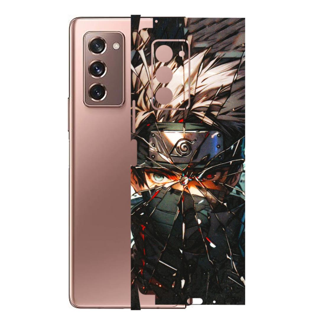 Samsung M/F/Note/Flip and C Phone Skins (All Models) - Kakashi Shattered Glass Effect - 3D Embossed Finish (L-237) Samsung Galaxy Z Fold 2